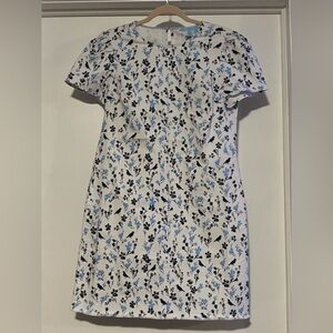Draper James Blue and White Denim Floral Mini Dress